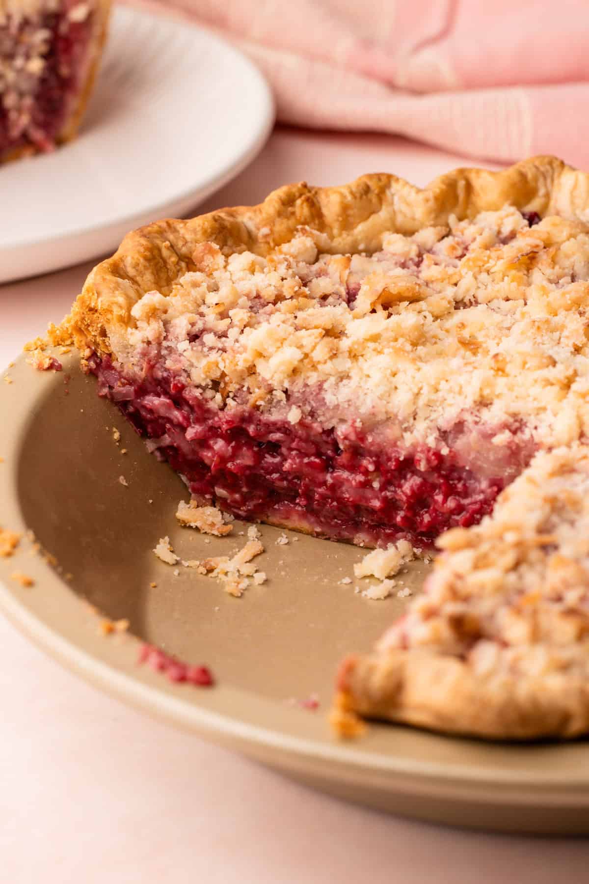 Tarte framboise-coco cuite