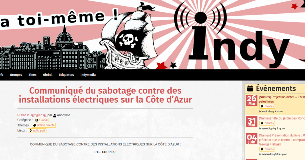 un communiqué «d’anarchistes» revendique deux actions