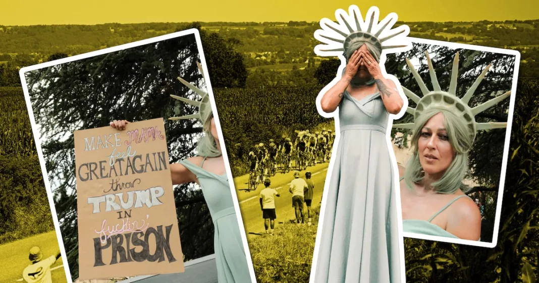 Les déguisés du Tour de France : «J’aimerais transmettre mon costume à quelqu’un qui souhaite manifester contre Trump»