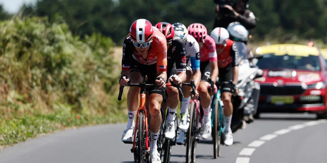 Geraint Thomas et deux Français dans une échappée lors de la septième étape, entre Saint-Malo et Mûr-de-Bretagne